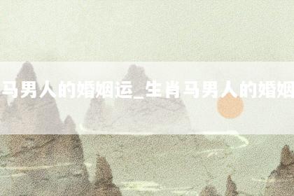 生肖马男人的婚姻运_生肖马男人的婚姻运势如何